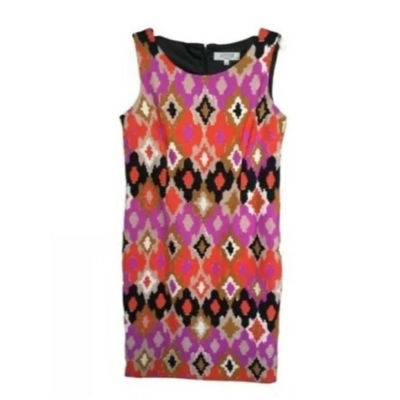 Kasper Seperates Geometric Colorful Sheath Dress Size 8 - Picture 1 of 5